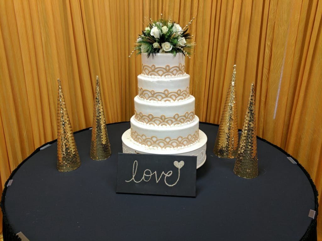 love cake on table